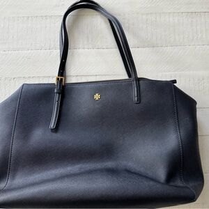 Tory Burch Black Large Double zip Tote